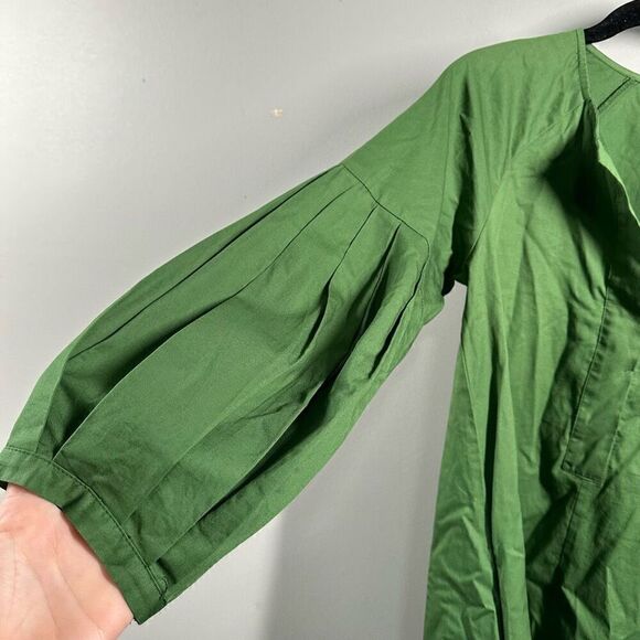 Tuckernuck Pomander Place ballon lantern sleeve green Maisie poplin tunic mini s - Picture 3 of 12
